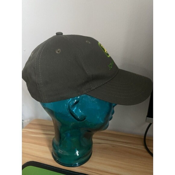 John Deere Hat Grey Strap Back Green Letters & Green / Yellow Logo See Pictures - Picture 3 of 7